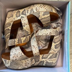 NWT Diba True snakeskin platforms
